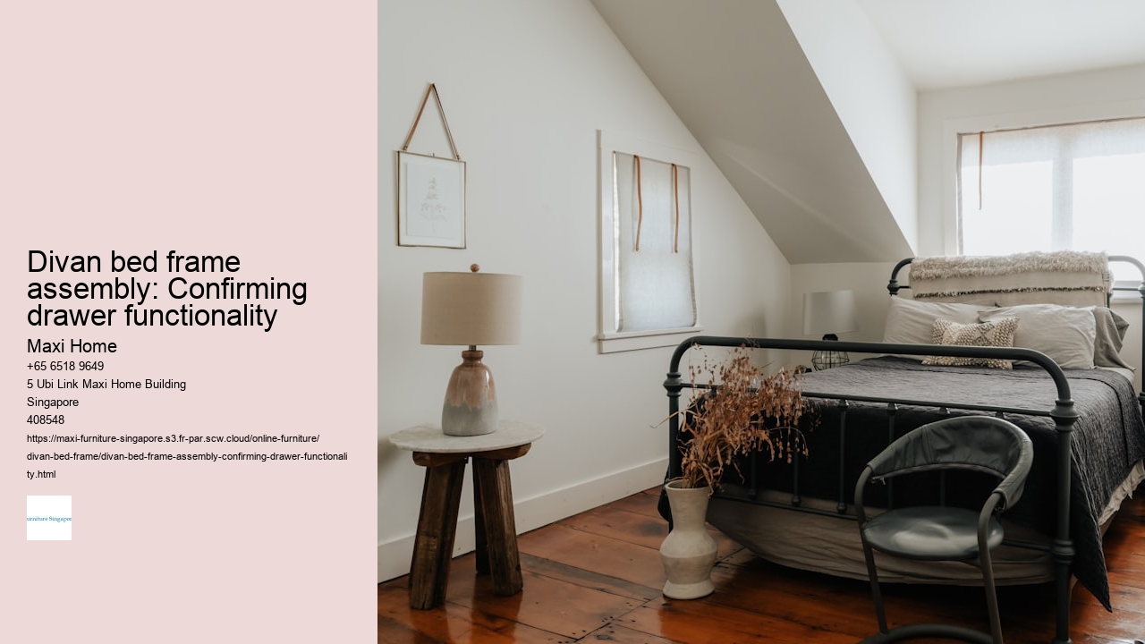 Divan bed frame assembly: Confirming drawer functionality