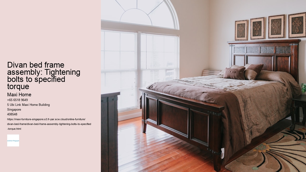 Divan bed frame assembly: Tightening bolts to specified torque